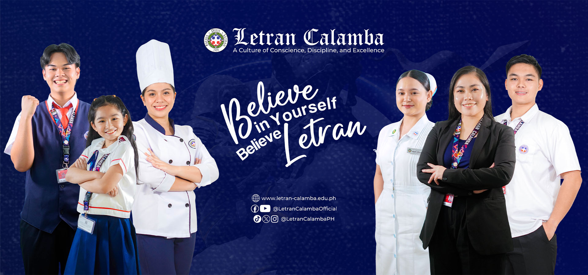 Letran Calamba 2025 banner – Enrollment and Admission for Senior High School, College, Graduate School, Master's and Doctoral programs